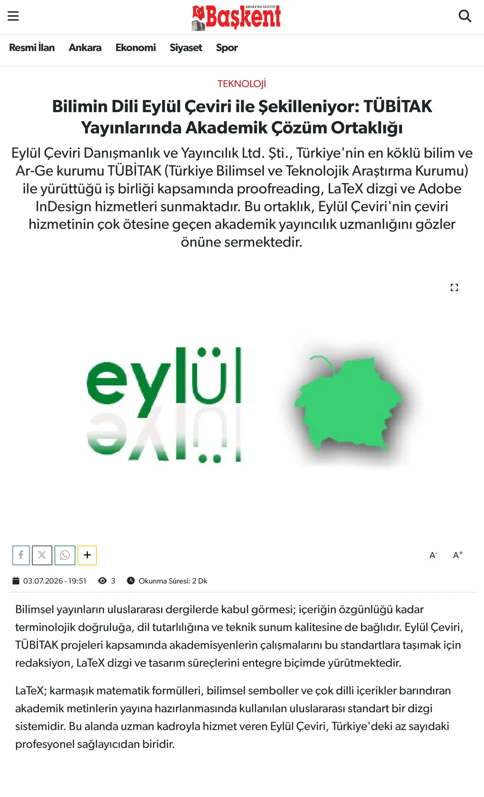 Bilimin Dili Eylül Çeviri ile Şekilleniyor – TÜBİTAK Yayınlarında Akademik Çözüm Ortaklığı