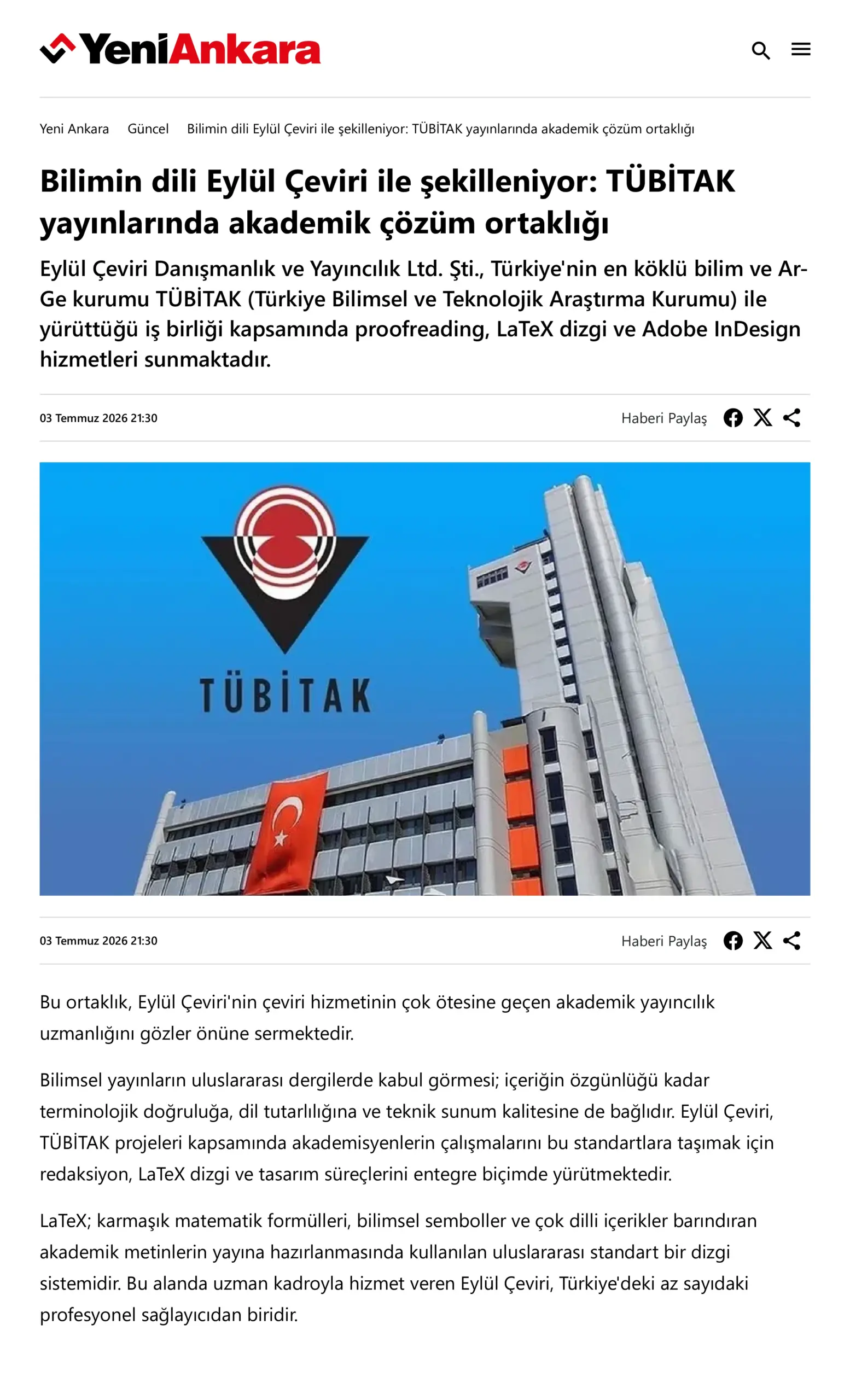 Bilimin dili Eylül Çeviri ile şekilleniyor_ TÜBİTAK yayınlarında akademik çözüm ortaklığı