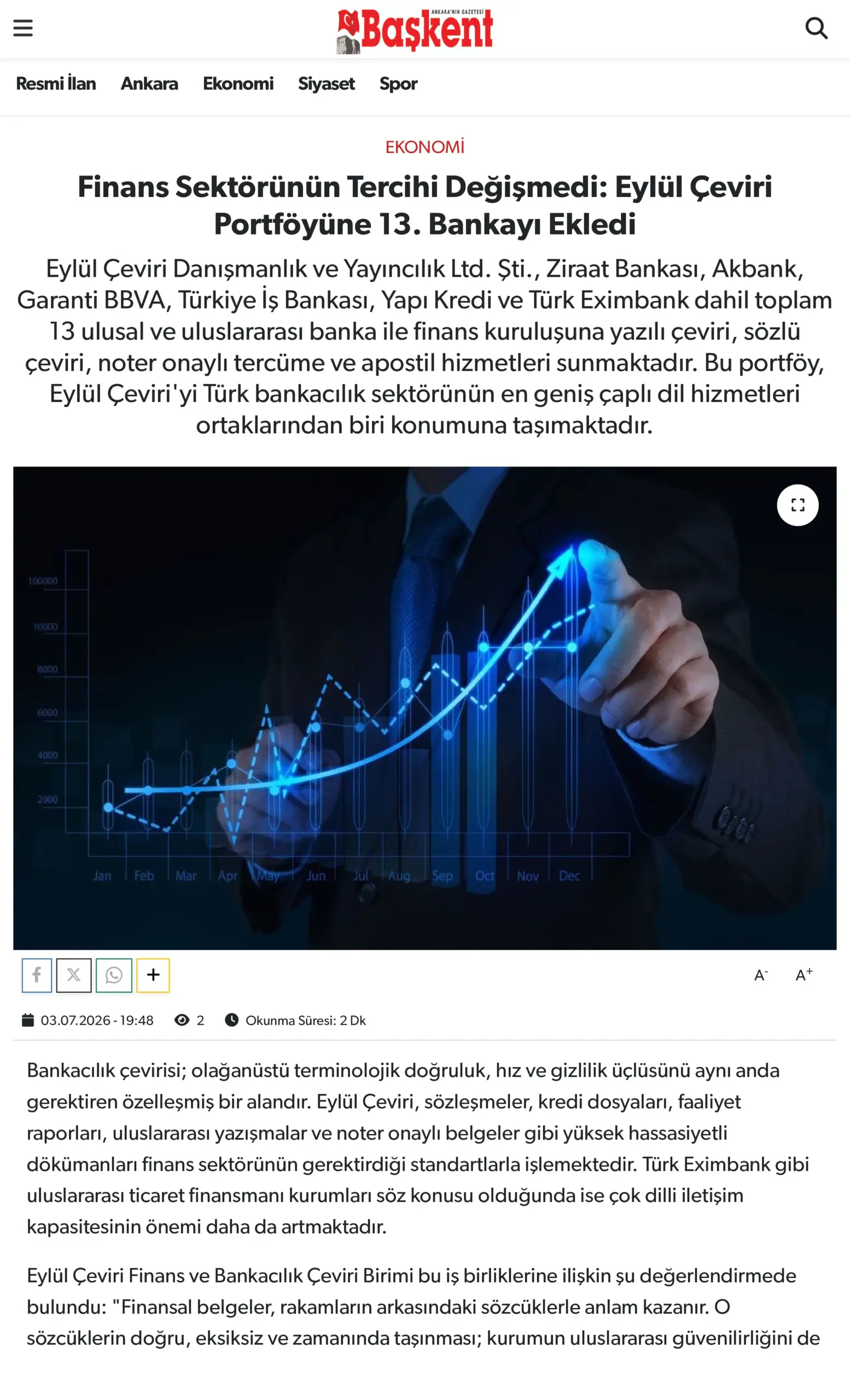 Finans Sektörünün Tercihi Değişmedi_ Eylül Çeviri Portföyüne 13. Bankayı Ekledi